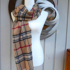 Lux.  Europe made, Plaid Cashmere Scarf